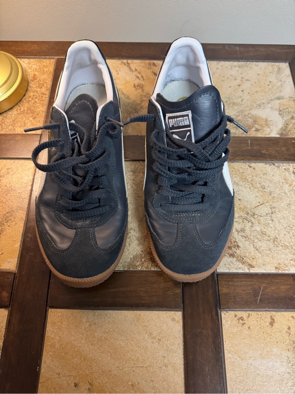 Puma Black & White Retro Low-Top Sneakers